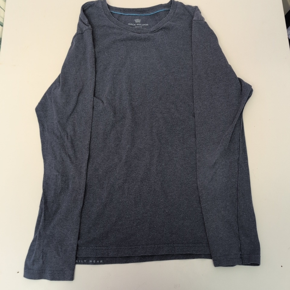 Mack Weldon Long Sleeve Tee - Dark Blue Medium Men